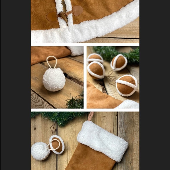 NWT Handmade Tan Sherpa Luxury Reversible Christmas Stocking - Picture 8 of 8